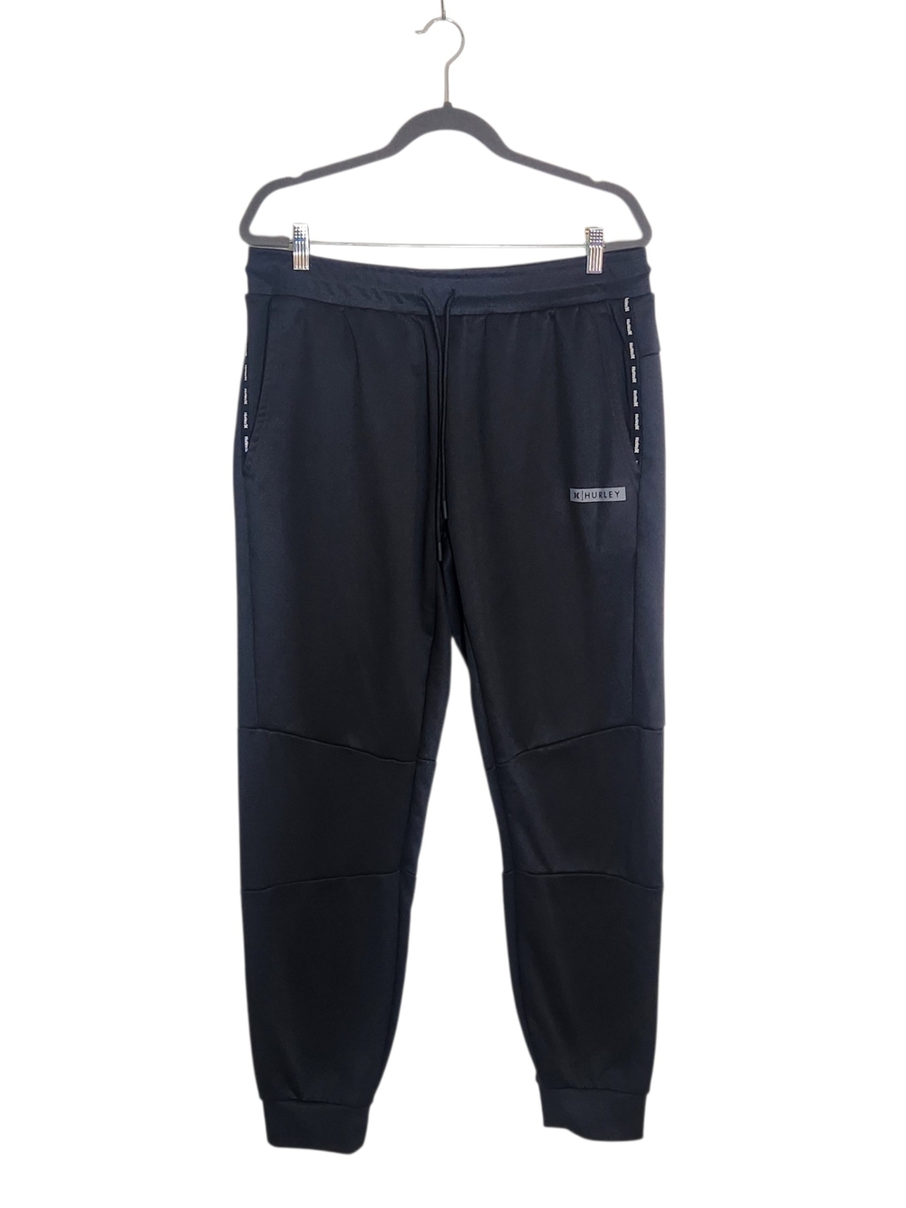 Hurley Black Men's Tech Fleece-Lined Joggers Size XL